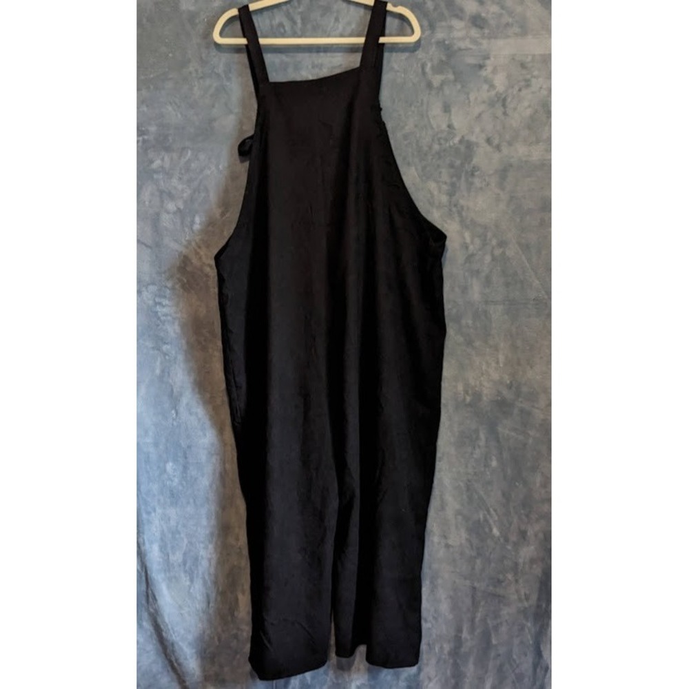 Arula Women Corduroy Overalls Size B Black Wide Leg Romper Jumpsuit Artsy Boho - Picture 6 of 13